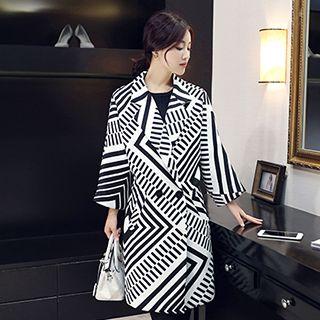 Striped Buttoned Coat