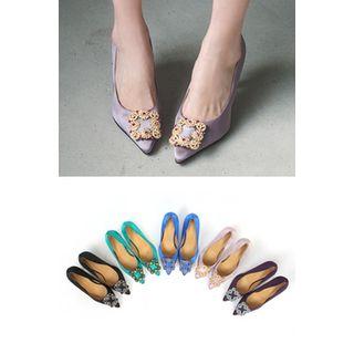 Rhinestone Colored Pumps