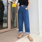 Pocketed Wide-leg Jeans