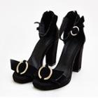 Ankle-strap Hoop-accent Sandals