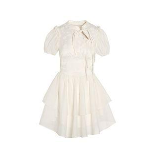 Short-sleeve Tiered Mini A-line Qipao