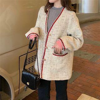 Tweed Cardigan As Shown In Figure - One Size