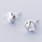 925 Sterling Silver Rhinestone Fish Earring As Shown In Figure - One Size