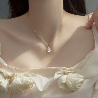 925 Sterling Silver Cat Eye Stone Gourd Pendant Necklace