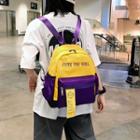 Color Matching Lettering Zip Backpack