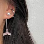 Alloy Rhinestone Whale Tail / Faux Pearl Earring (various Designs)