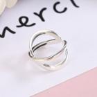 925 Sterling Silver Layered Open Ring Rs459 - Open Ring - One Size