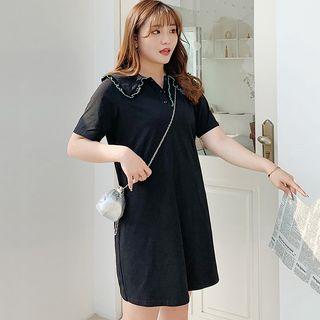 Short-sleeve Collared Mini T-shirt Dress