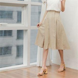 Slit-hem A-line Midi Skirt