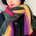 Striped Knit Scarf Rainbow - One Size