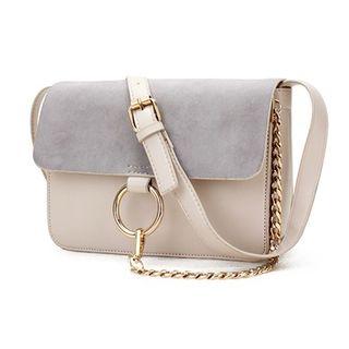 Two-tone Flap Shoulder Bag