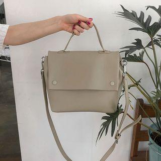 Pleather Satchel & Inset Pouch