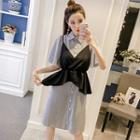Set: Short-sleeve Shirtdress + Spaghetti Strap Top