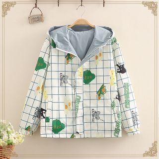 Two-way Cartoon Print Cargo Jacket