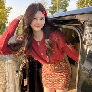 Round-neck Cardigan / Woolen Skirt( Various Design )