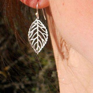 Perforated Leaf Hook Earring