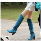 Heeled Faux Suede Over-the-knee Boots