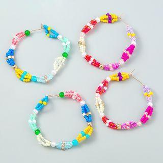 Layered Bead Hoop Earring