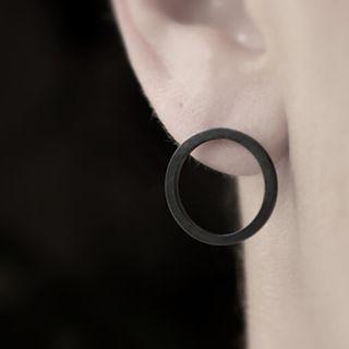 Hoop Earring 1 Pair - Black - One Size