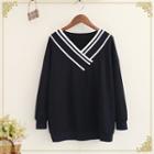 V-neck Panel Sweatshirt