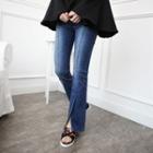 Slit-detail Boot-cut Jeans