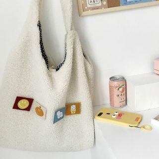 Applique Furry Shopper Bag