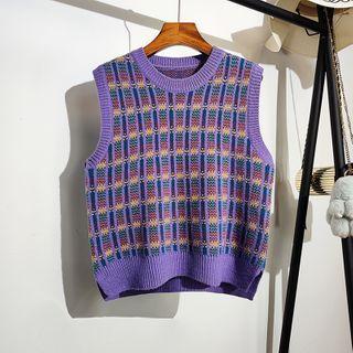 Striped Color-block Knit Vest