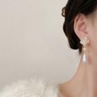 Rose Glaze Faux Pearl Drop Earring E4474 - 1 Pair - Gold - One Size