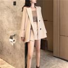 Double-breasted Blazer / A-line Skirt