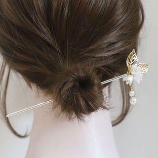 Floral Hair Stick White - One Size