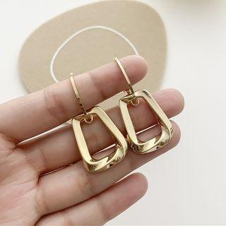 Geometric Drop Earring 1 Pair - S925 Silver Needle - Gold - One Size