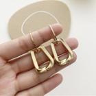 Geometric Drop Earring 1 Pair - S925 Silver Needle - Gold - One Size