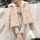 Faux-fur Cropped Jacket / Knit Dress