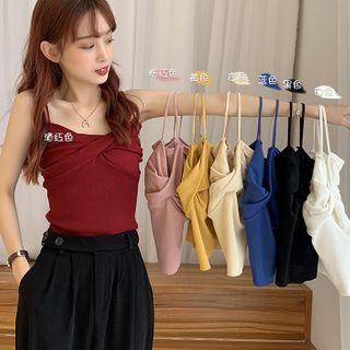 Plain Twist Knit Cropped Camisole Top