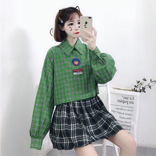 Collared Plaid Blouse