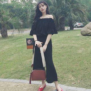 Off Shoulder Short-sleeve Jumpsuit