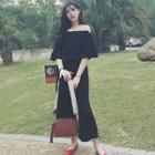 Off Shoulder Short-sleeve Jumpsuit