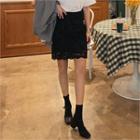 Scalloped Lace Miniskirt