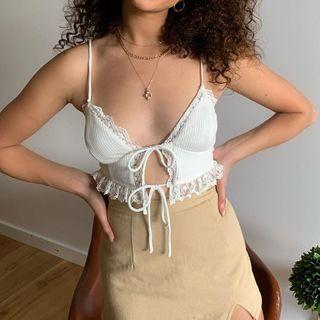 Lace Trim Bow Camisole Top