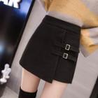 Woolen A-line Mini Skirt