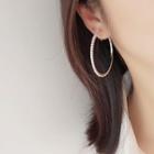 Rhinestone Clip-on Earring 1 Pair - Clip On Earrings - 5cm - Silver - One Size