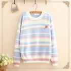 Dessert Embroidered Striped Sweater (various Design)