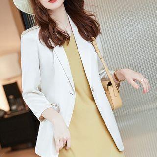 Set: Plain Blazer + Midi A-line Dress