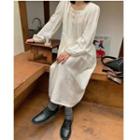 Square-neck Shirred Maxi Dress