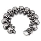 Skull Stainless Steel Bracelet Silver - One Size
