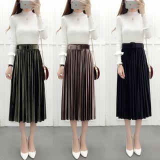 High-waist Pleated Dress