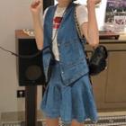 Denim Vest / A-line Skirt