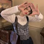 Long-sleeve T-shirt / Knit Camisole Top