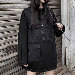 Plain Sweatshirt / Cargo Zip Jacket