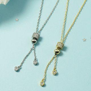 Rhinestone Tassel Choker Necklace